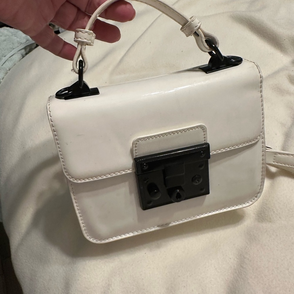 Madden Girl White Mini Bag with Black Accents - Picture 5 of 7